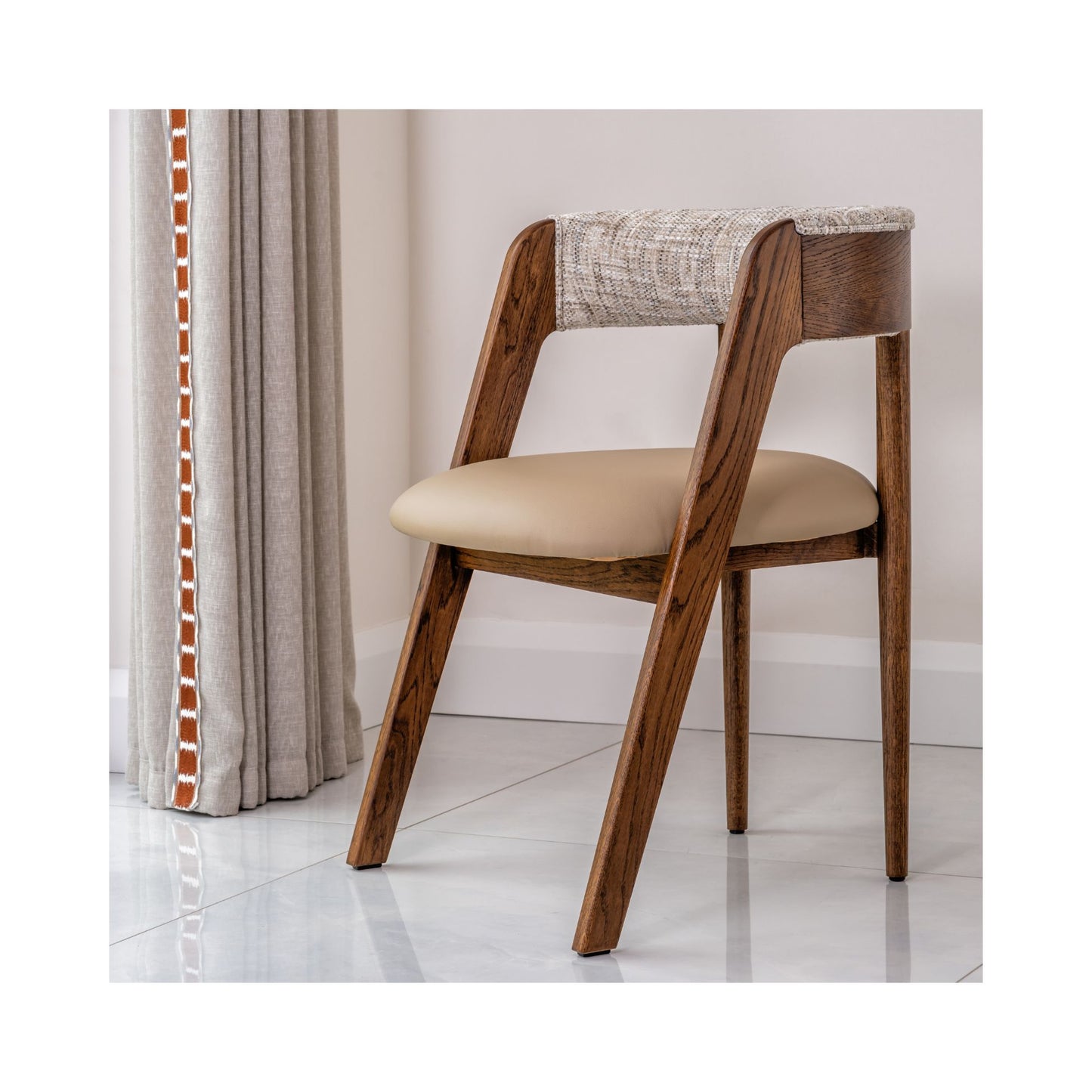 Danu Dining Chair in Truffle Fabric Combination