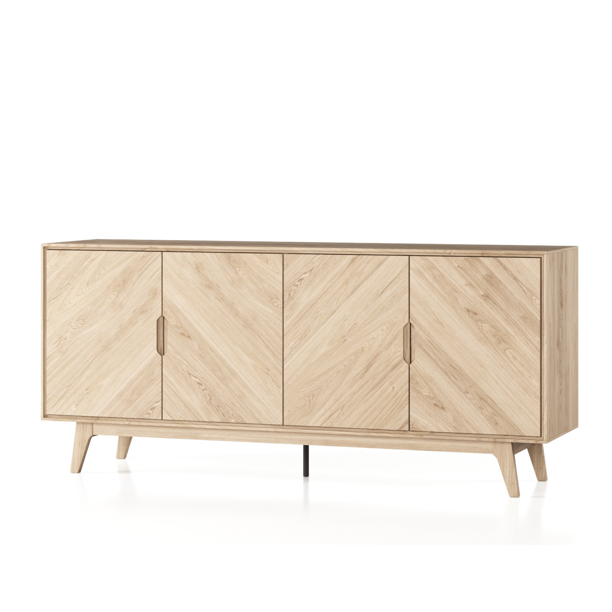 natural wood 4 door sideboard