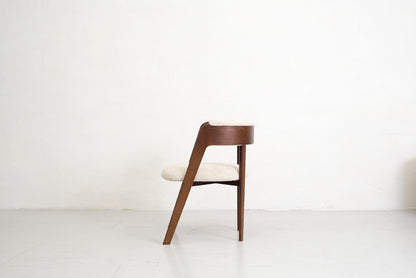 Chair 02 - Upholstered Oak chair with curved backrest-Bordo