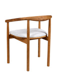 Chair 04 - Solid Oak Chair with curved back rest and Upholstered Seatpad-Natural