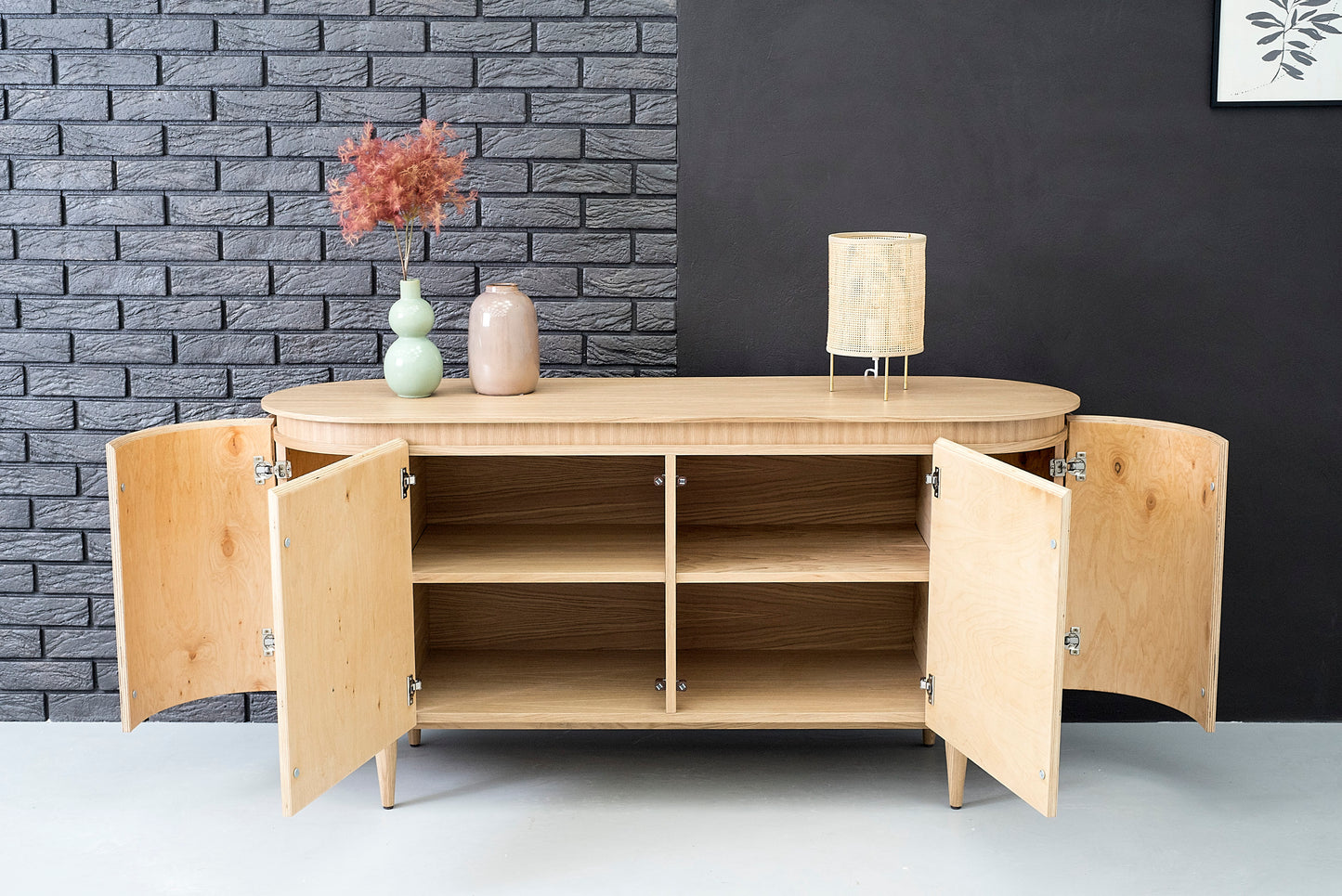 Mil 4 Door Sideboard-Natural