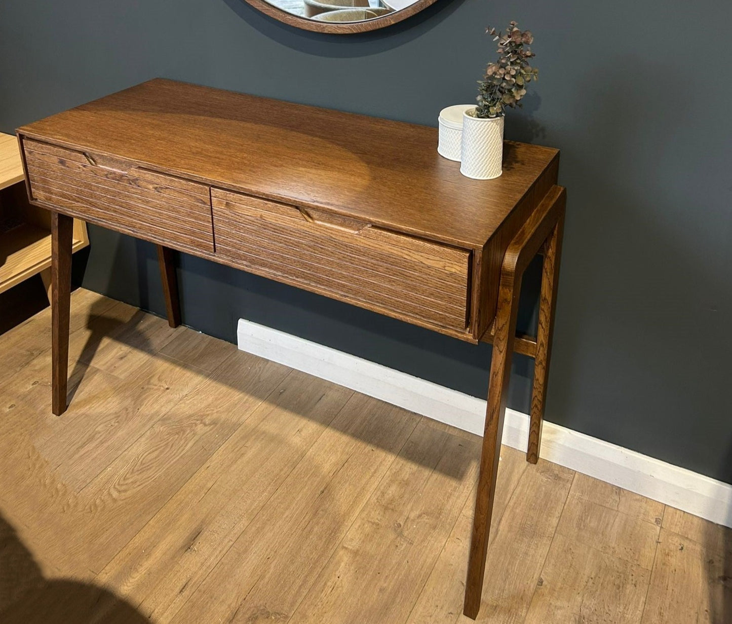 oak 2 drawer desk-bordo